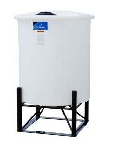 145 GALLON ACE ROTO-MOLD 15 DEGREE CONE BOTTOM TANK - FLAT TOP - W/O STAND (36" D x 43" H)
