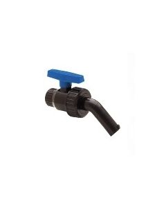 1 1/2" BOLTED BALL VALVE - BLUE HANDLE - WITH NOZZLE