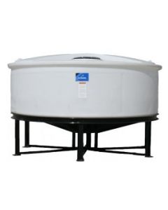 840 GALLON ACE ROTO-MOLD 15 DEGREE OPEN TOP CONE BOTTOM TANK with bolt-on top (90" D x 49" H)