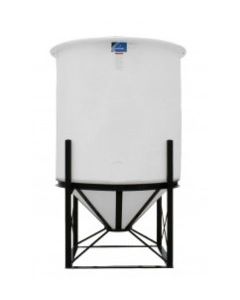 1500 GALLON ACE ROTO-MOLD 45 DEGREE OPEN TOP CONE BOTTOM TANK with bolt-on top (64" D x 134" H)